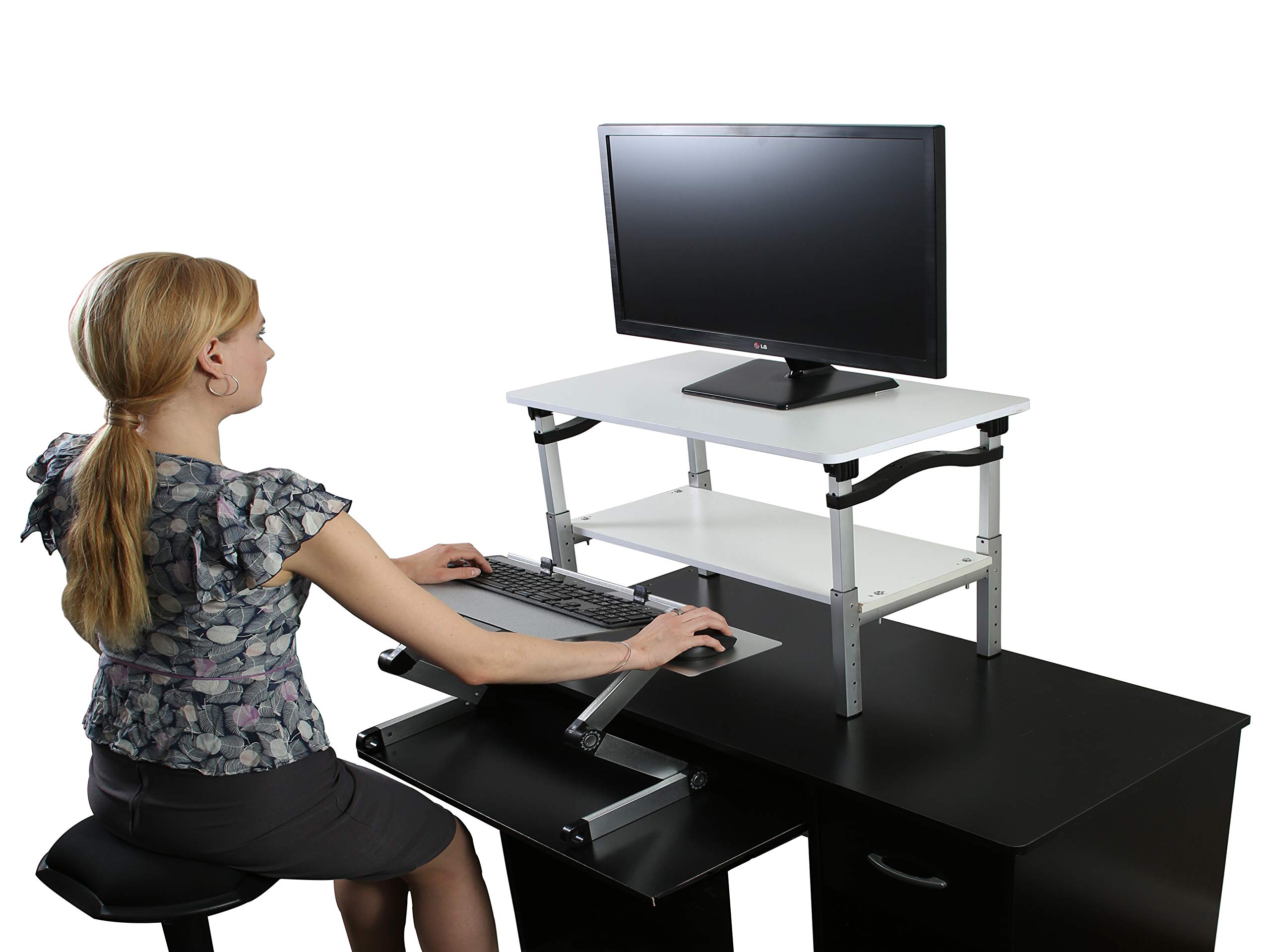 LIFT Standing Desk Converter. Tall adjustable height portable