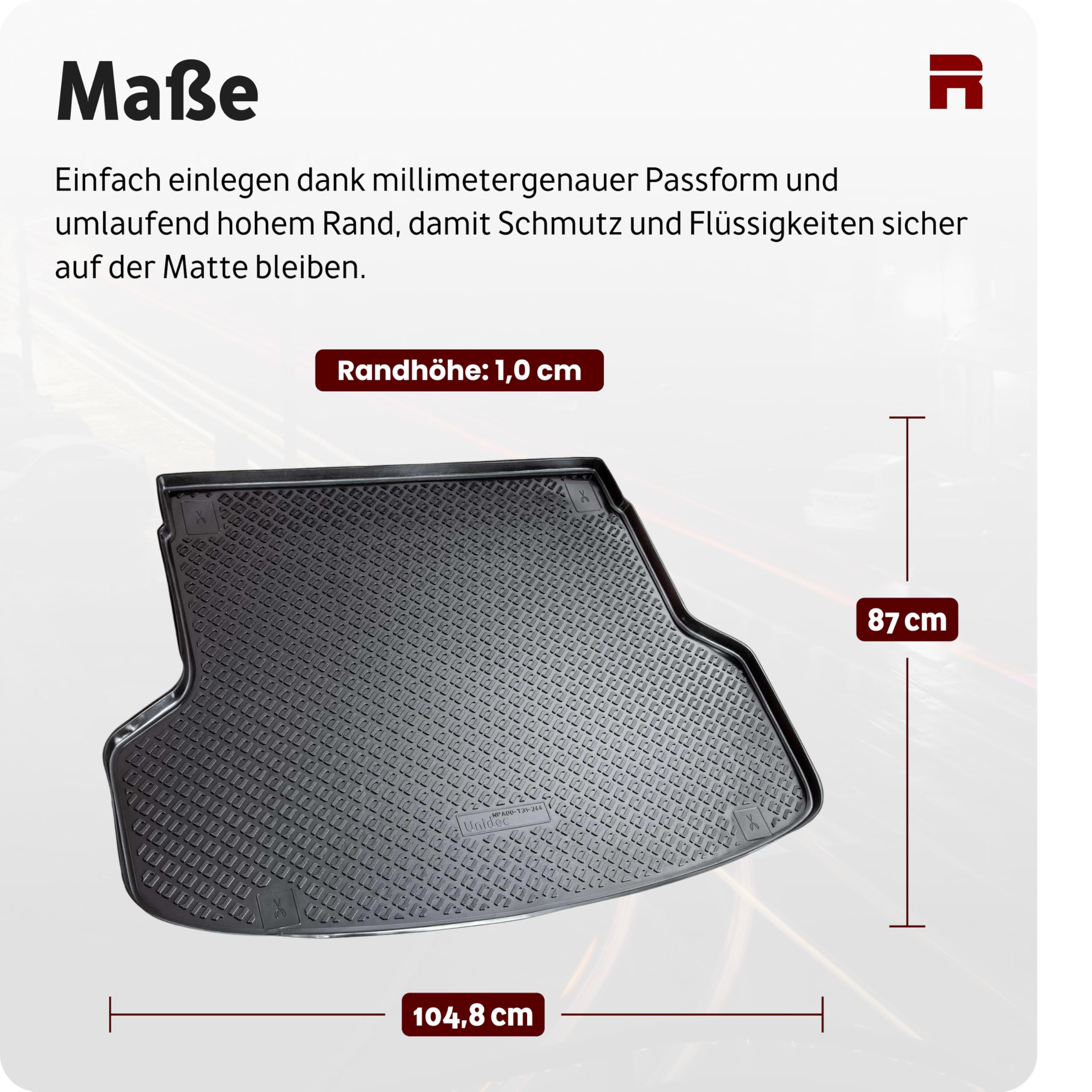 Recambo Kofferraumwanne Kunststoff Hyundai i30 III | ab 2017 | passgenau | Passgenau per 3D-Scan | Robuste PE-Hartschale stoppt jeden Schmutz | Kratzfest, leicht & formstabil für jeden Einsatz