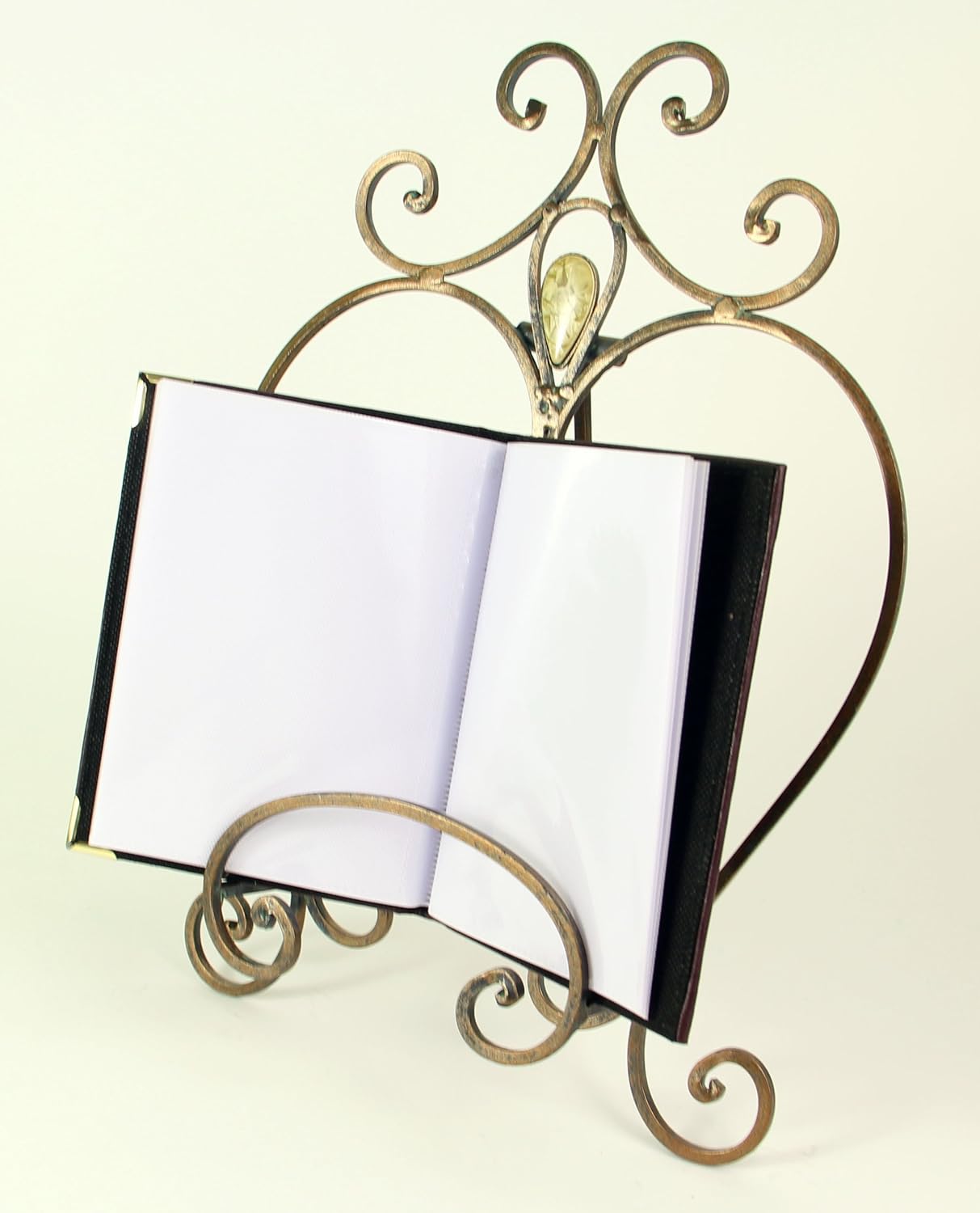 Preston Curvy Antique Bronze Metal Book Stand Cookbook