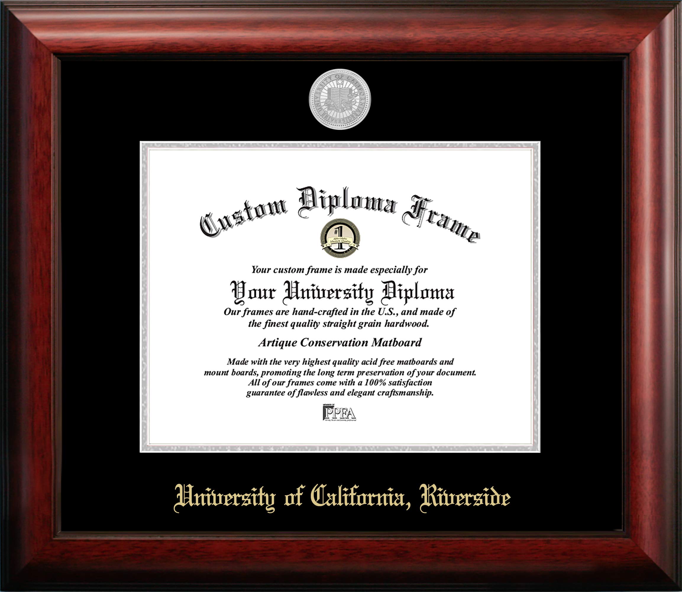 Campus Images NCAA UC Riverside Highlanders Unisex Silver Embossed Diploma Frame UC Riverside 11W x 8.5H Silver Embossed Diploma Frame, Brown, One Size