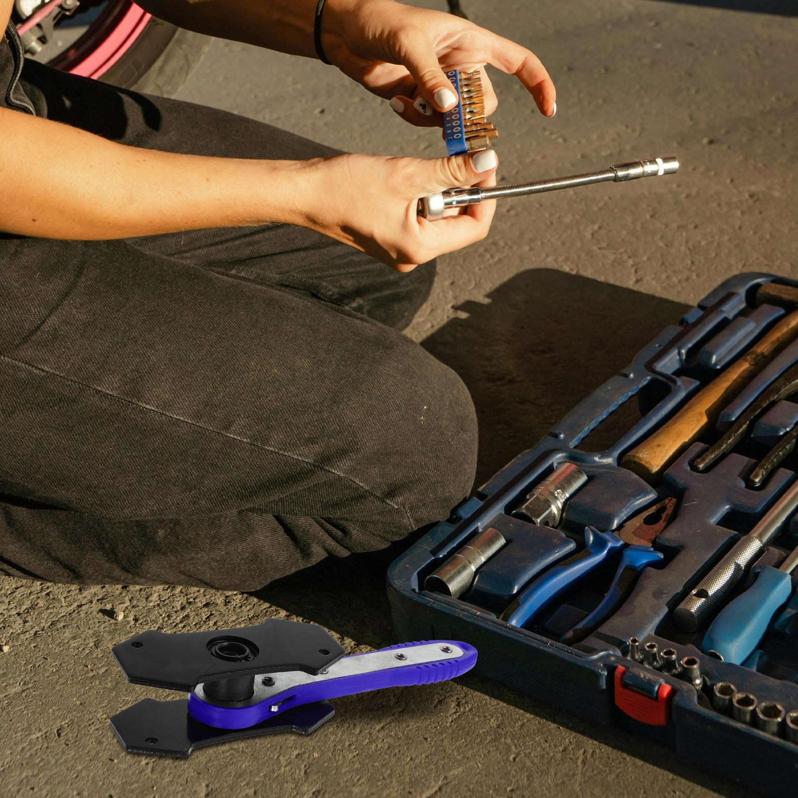 Kichvoe Herramienta para Presionar Pistones de Freno Prensa de Pinza y Ajuste de Bomba, Adecuado para Reparación de Frenos en Vehículos Particulares