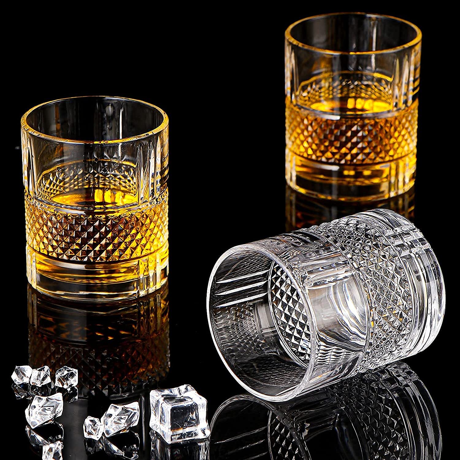 PrimeWorld Signature Crystal Whiskey Glasses Set of 6 pcs- 300 ml Bar Glass for Drinking Bourbon, Whisky, Scotch, Cocktails, Cognac- Old Fashioned Cocktail Tumblers - Image 8 thumbnail