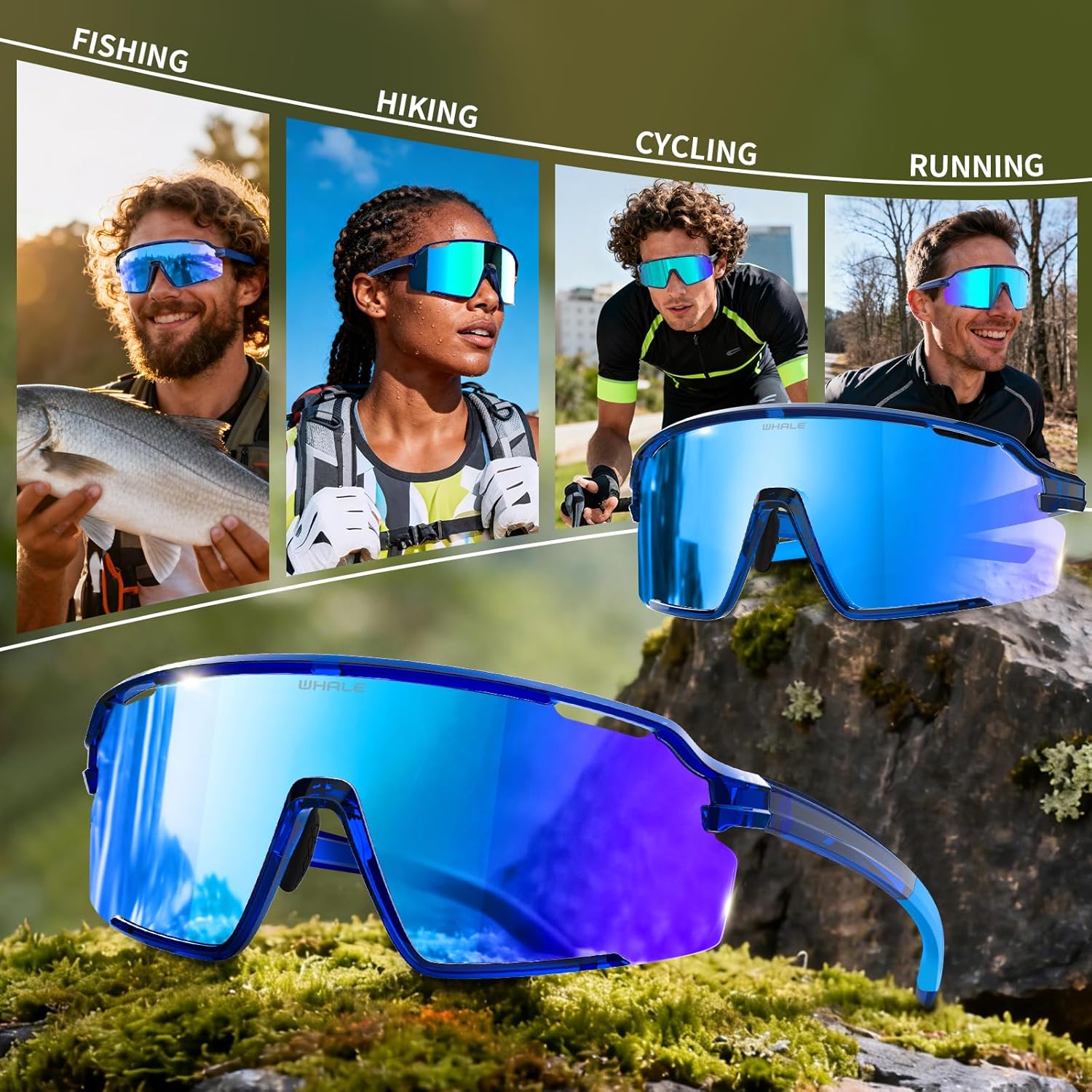Whale Polarised Sports Sunglasses with UV400 Protection - Unisex Suitable for running, cycling, driving, fishing and baseball - Image 7