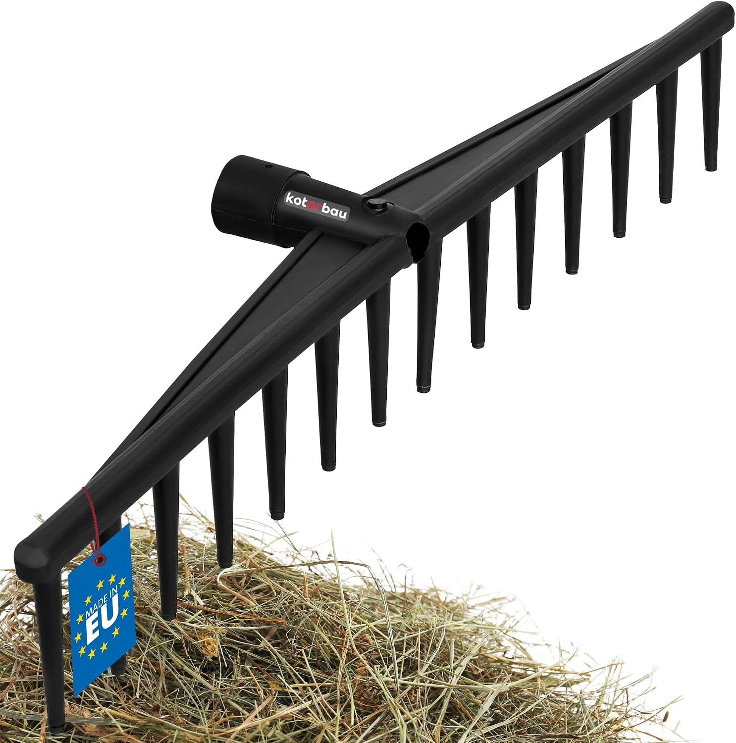 KOTARBAU® Grabie Ogrodowe Plastikowe - 59 cm - Grabie do Siana Liści - Grabki do Trawy - Czarne - 14 Zębów