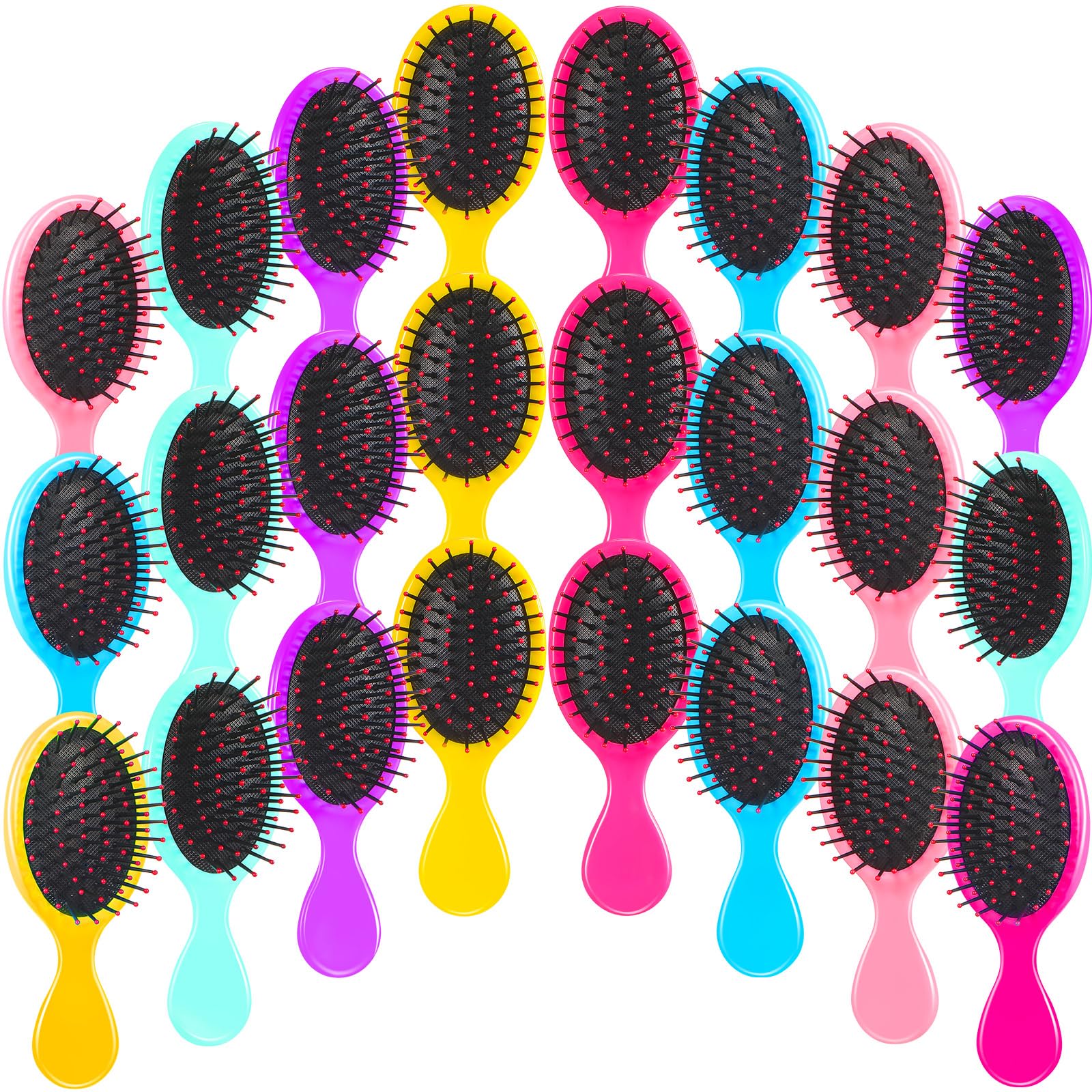 Yoande 24 Pcs Mini Brush Little Travel Mini Wet Hair Brush for Girls Detangling Soft Bristles Wet Hair for Kids Most Hair Types Smoothing with Ease