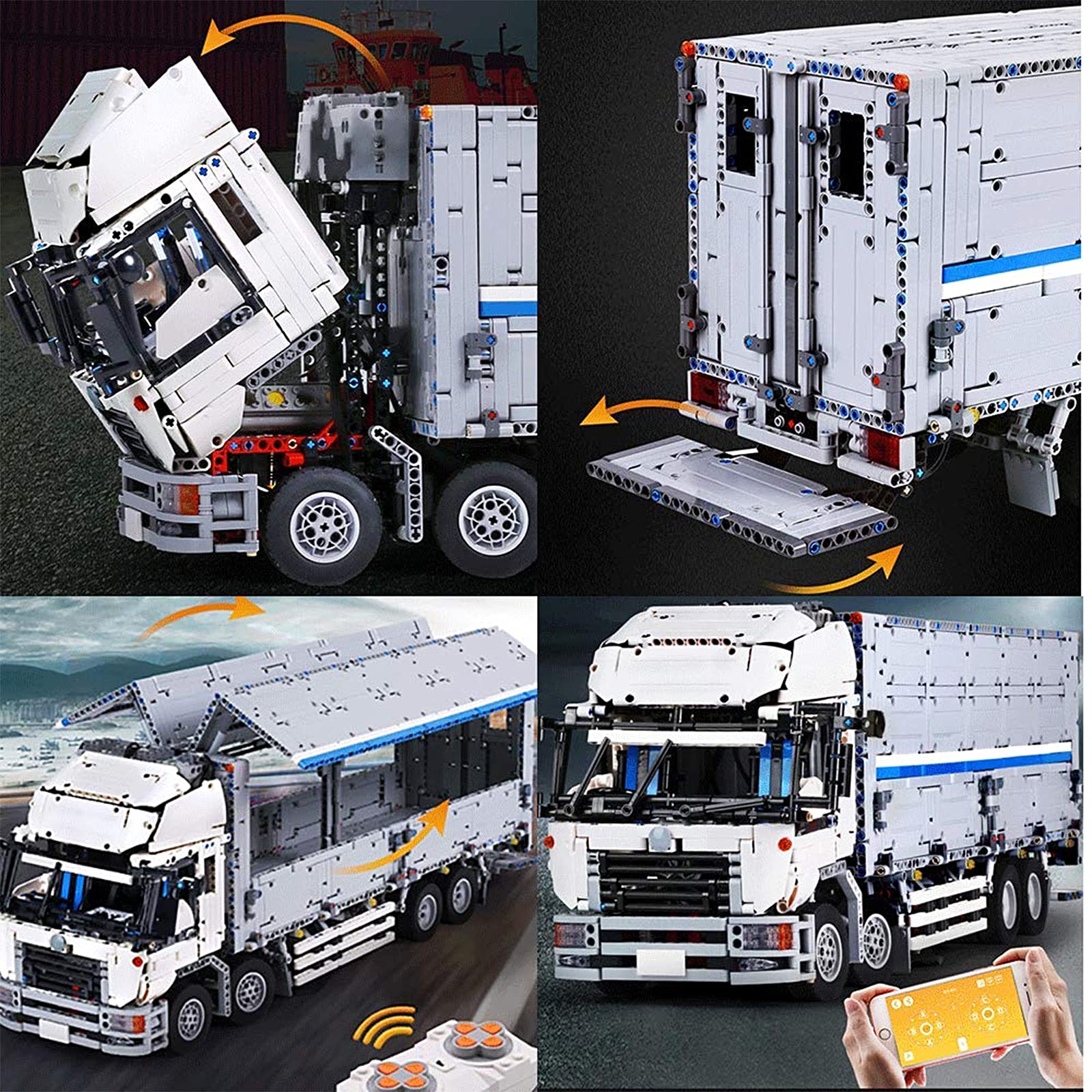Technik LKW Bausteine, 4166 Teile, MK13139 LKW Modell, Doppelte Fernbedienung mit 8 Motoren, Sammlerstücke für Erwachsene(Originalverpackung)