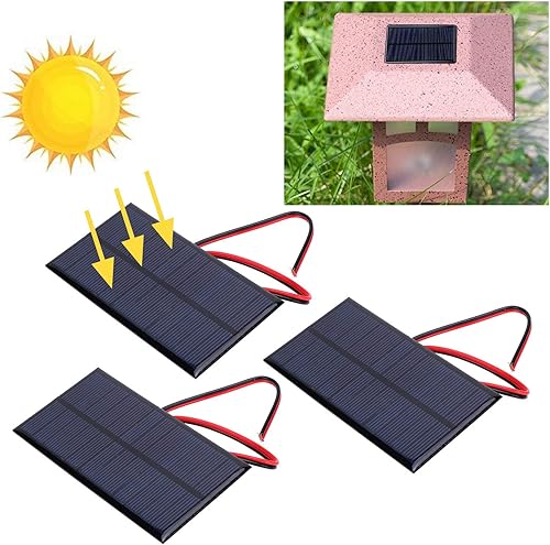Miniatura 7 de 3 unids mini panel solar DC 6V polisilicio módulo cargador solar DIY sistema kits con cable de 11.8 in