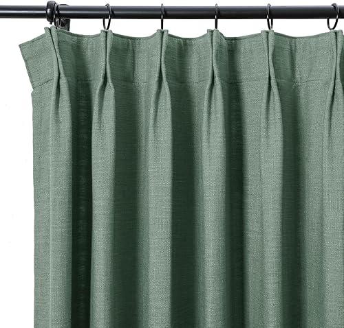 Miniatura 207 de Drapifytex Cortina plisada de lino sintético, cortina para oscurecer la habitación, 56 pulgadas de ancho x 96 pulgadas de largo, cortina de cobre 26
