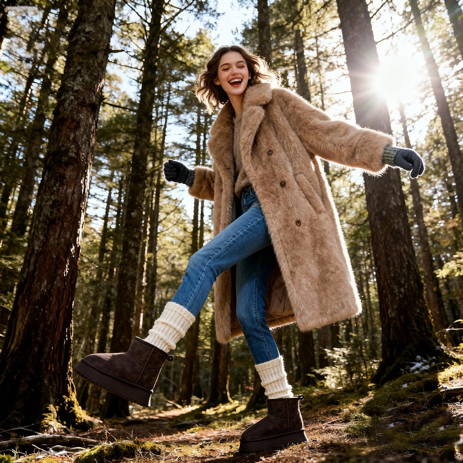 Mishansha Schneestiefel Damen Gefüttert