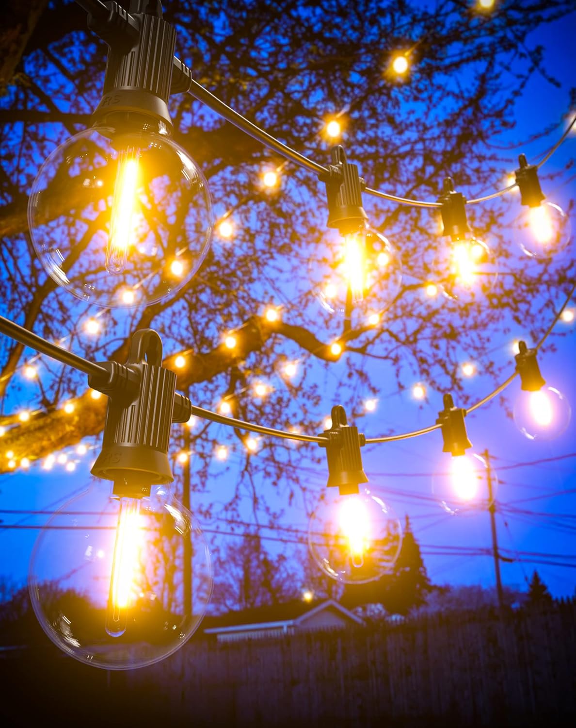 Zuske 15M Festoon Lights Outdoor Mains Powered, Garden String Lights