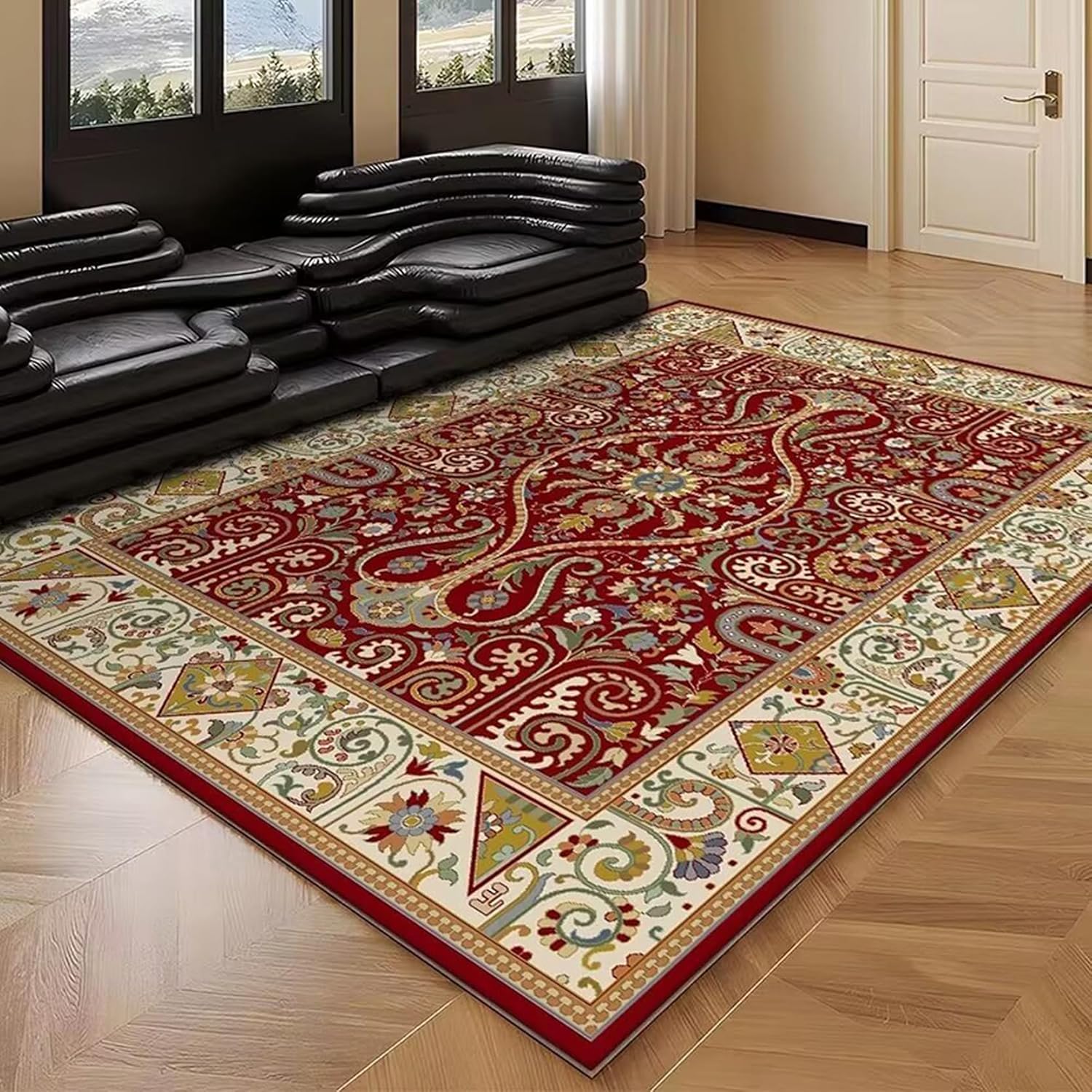 [NHYGDY] チェアマット ラグ おしゃれ 洗える カラー10 カーペット 可愛い かわいい インテリア ペルシャ風 エスニック