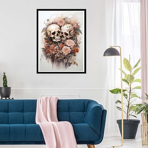 Miniatura 3 de SKRYUIE 5D Diamond Painting Kits Skull for Adult Full Round Drill, DIY Paint with Diamonds Art Crystal Embroidery Cross Stitch Art Craft Wall Office