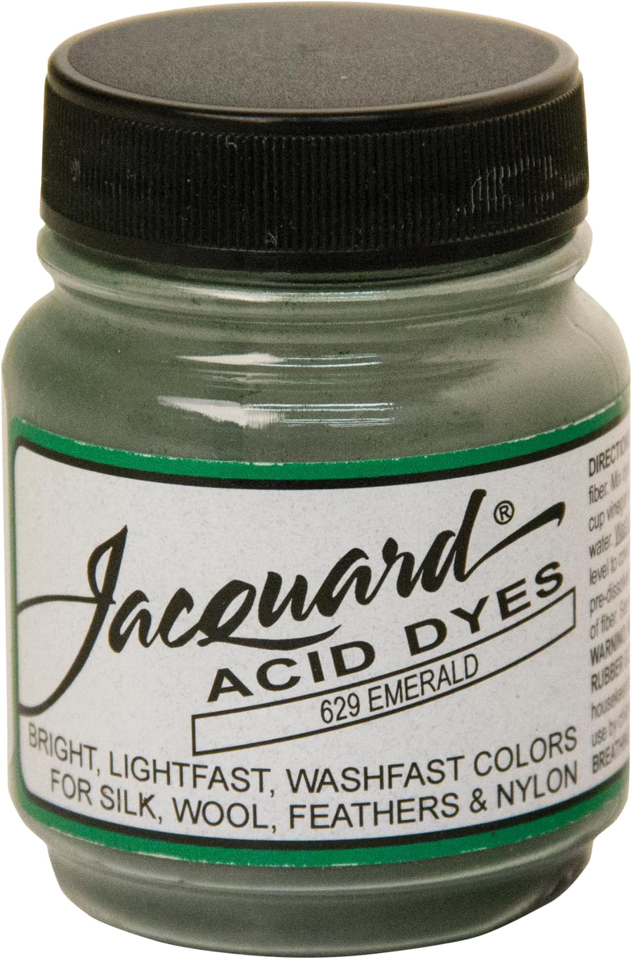 Acid Dye for Wool, Silk and Other Protein Fibers, 1/2 Ounce Jar, Concentrated Powder, Emerald 629