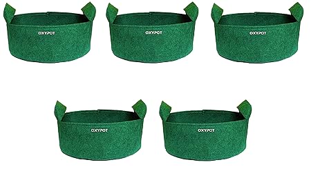 Oxypot Fabric Grow Bags (12 x 5 Inches) for Home, Terrace, Balcony & Hydroponic Gardening Farming (Pack of 3 Bags)