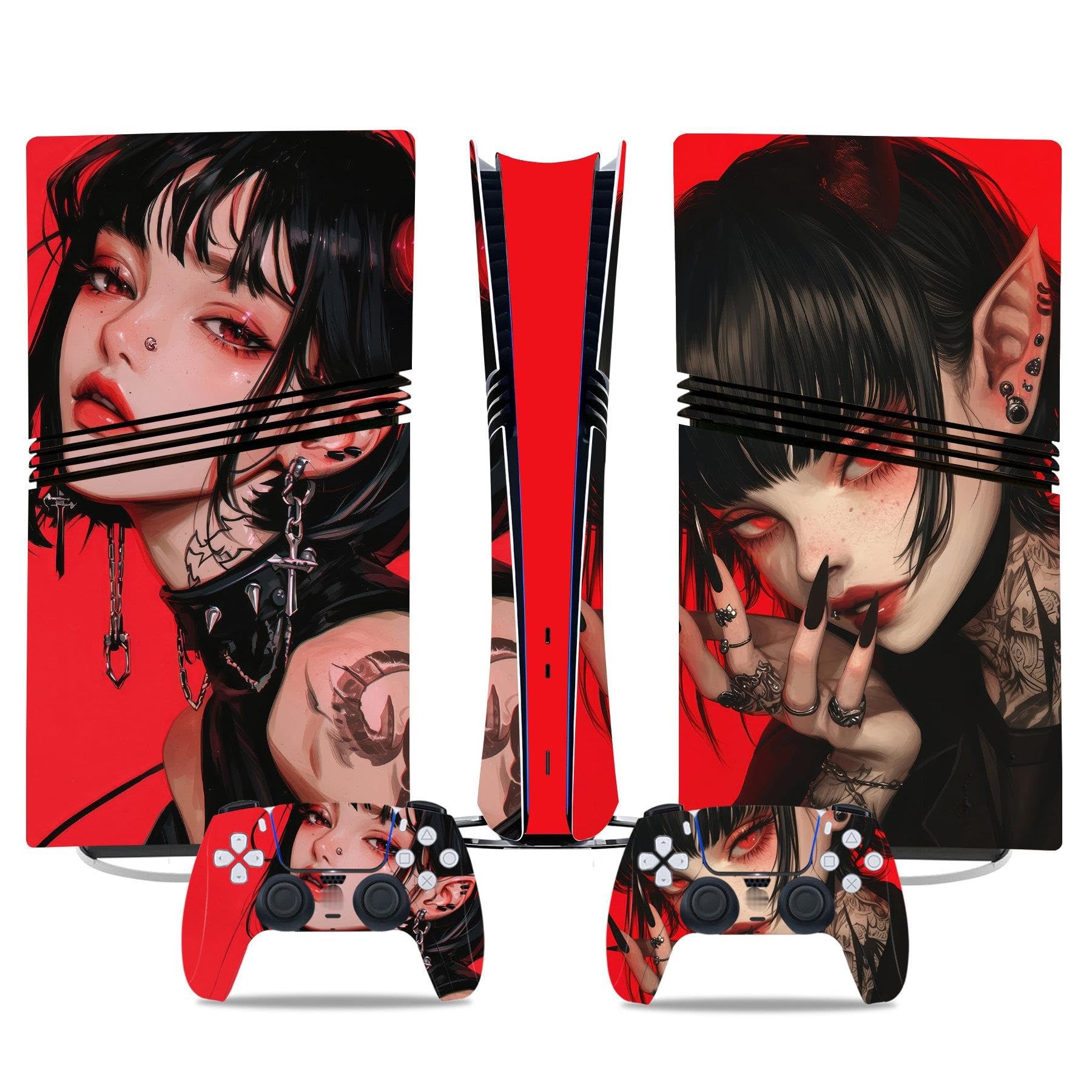 Für PS5 Pro Skin Disc Edition & Für PS5 Pro Skin Digital Edition Konsole Und Controller Vinyl Cover Skins Wraps Kratzfest Kompatibel 31346 Skins Wraps Geschenk(Digital Edition)