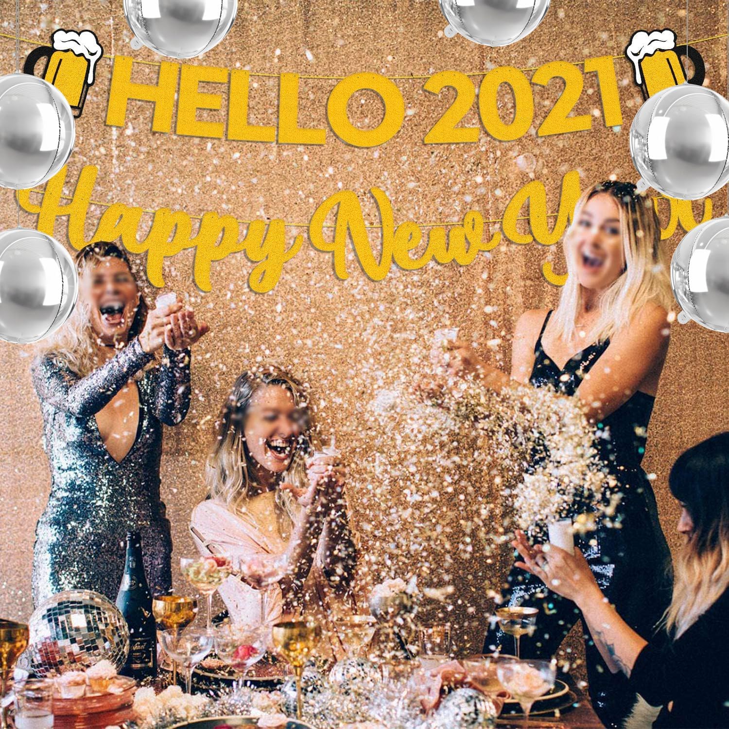 10 pcs Silver 4D balloon, 10 inch Foil Mylar Sphere Balloon for Birthday Party,Wedding,Valentine's Day, Christmas,Baby Shower Decoration Supplies - Image 5