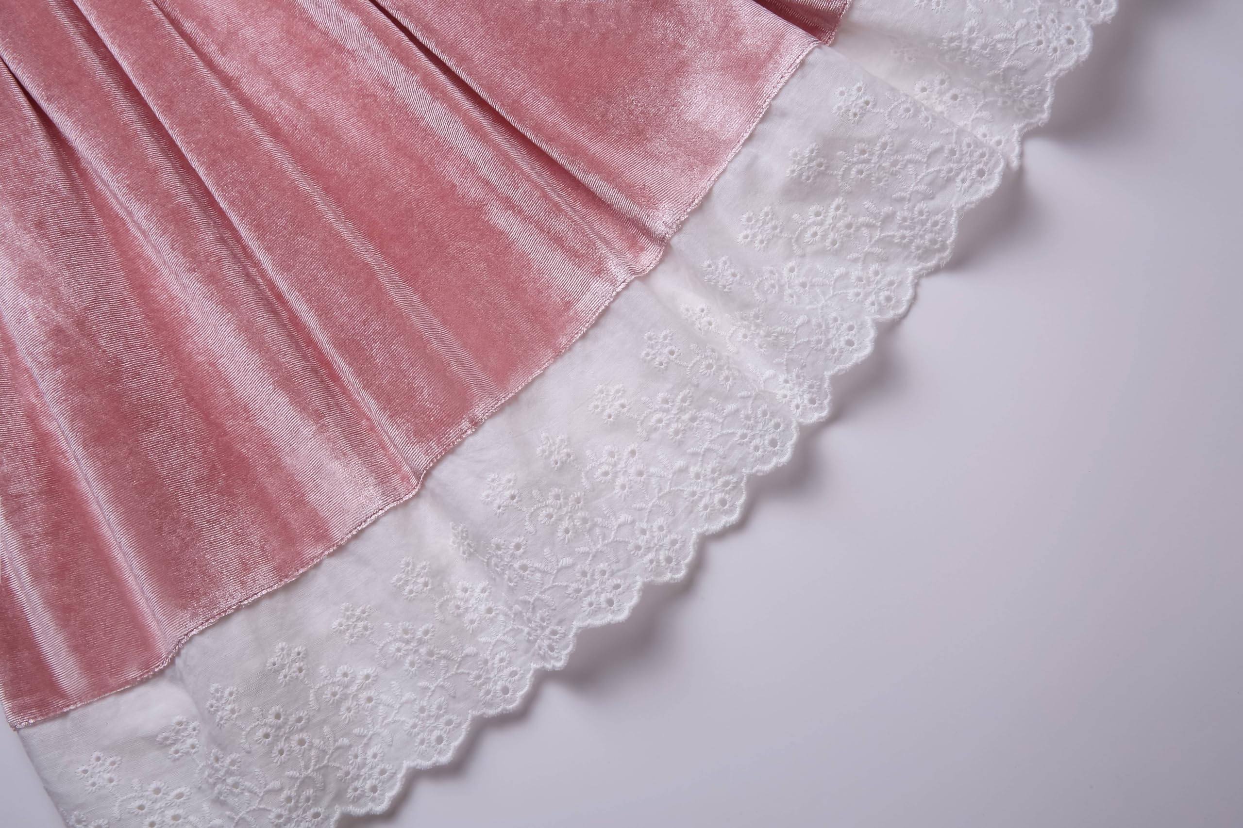 Dziewczęca elegancka zimowa różowa aksamitna odzież dziecięca maluch sukienki z długim rękawem rozmiar 2 3 4 5 6 8 10 12 lat, różowy, 5 lat