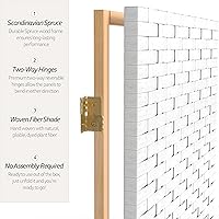 Vista 39 de Pantalla plegable de fibra tejida corta de 4 pies - Crema - 4 paneles