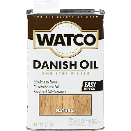 Watco Rust-Oleum A65741 Danish Oil Wood Finish, Quart, Natural, 32 Fl Oz