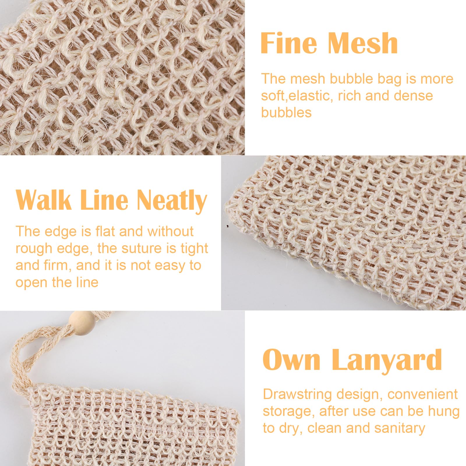 Loofys Zeepzakjes in drie kleuren - Voor het scheiden van jouw zeep Loofys Zeepzakjes in drie kleuren - Voor het scheiden van jouw zeep