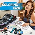 136 PCS Pencil Crayons Set for Adult Coloring Books, 120 Colored Pencils with 3-Color Sketchbook, Coloring Book, Sketchbook, Sharpener, Soft Core Coloring Pencils for Beginners Professionals Hobbyists