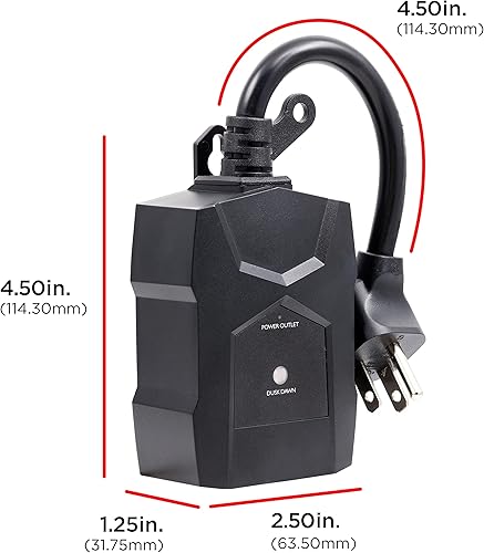 Miniatura 10 de UltraPro Temporizador para exteriores, del atardecer al amanecer, 2 tomas de tierra, digital, 8642 horas, ideal para decoración de temporada,