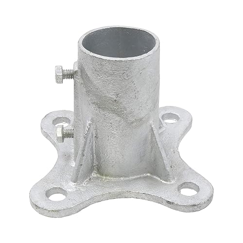 Miniatura 3 de Plum Fittings 2 12 Postes 2 38 OD Brida de piso con 2 tornillos de juego Esgrima de enlace de cadena o postes redondos de acero