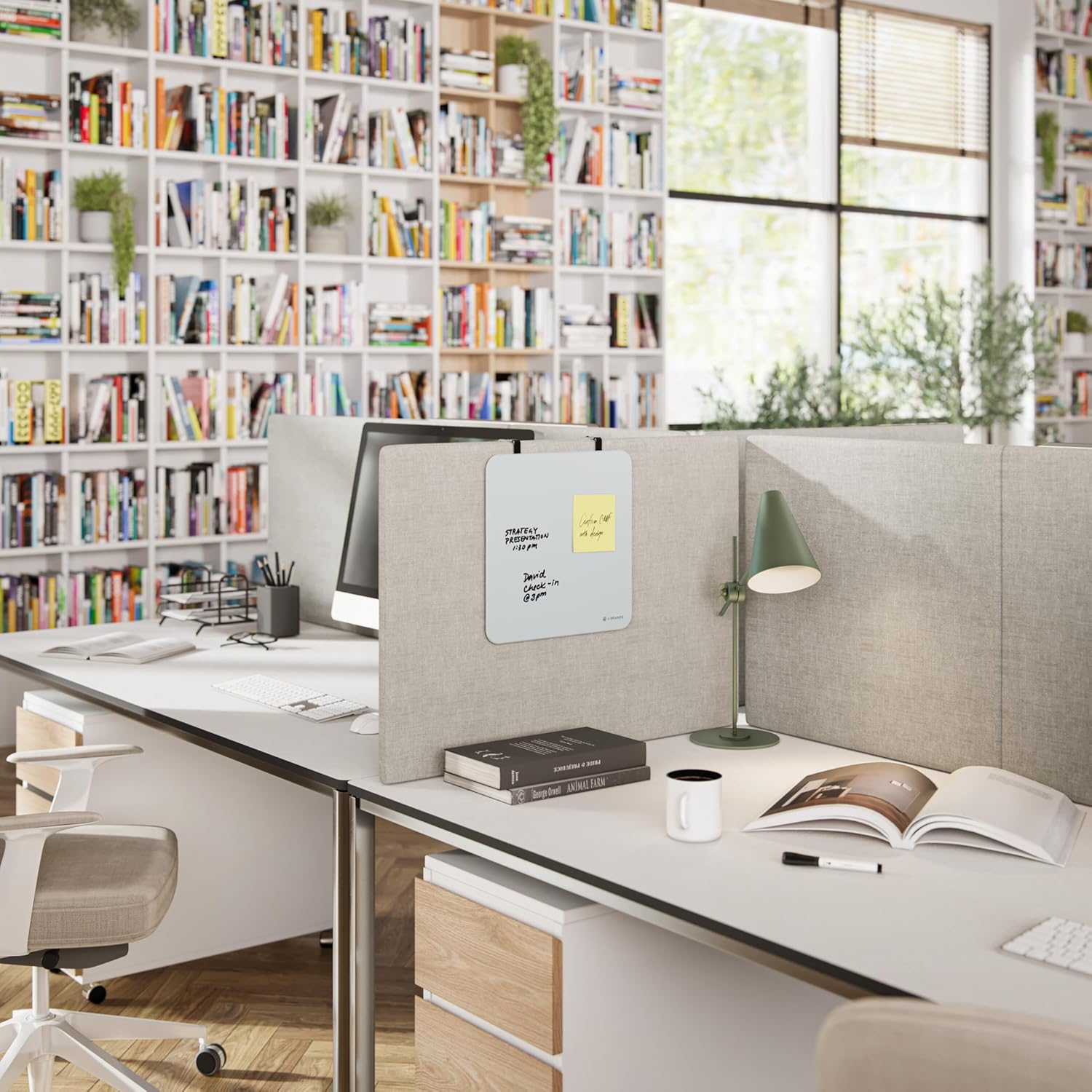 U Brands Square Magnetic Glass Dry Erase Board, Only for use with HIGH Energy Magnets, 12" x 12" Inches, Frameless, Marker Included (2343U00-01), White