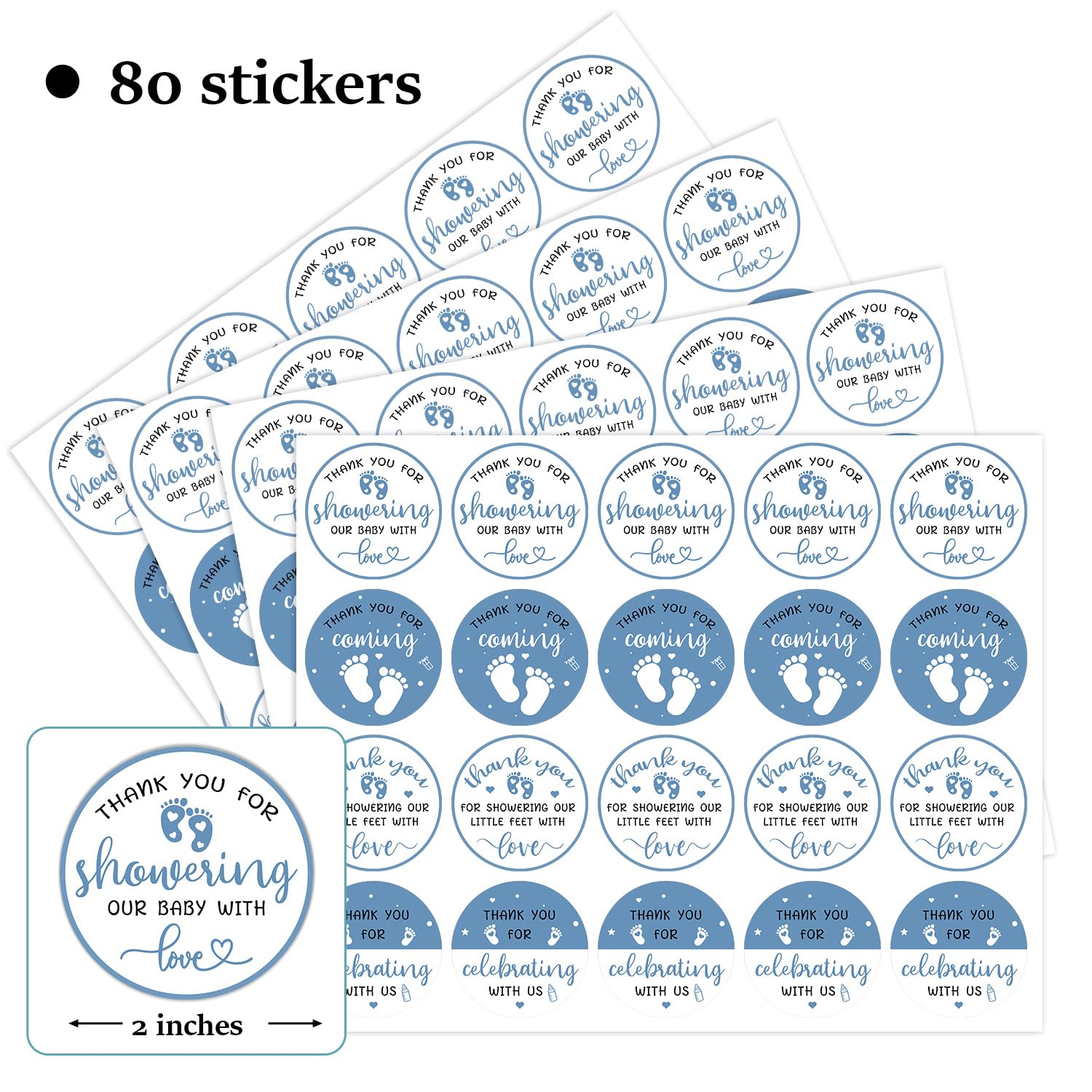 Little Boy's Footprints Baby Shower Thank You Cards by Basic Invite