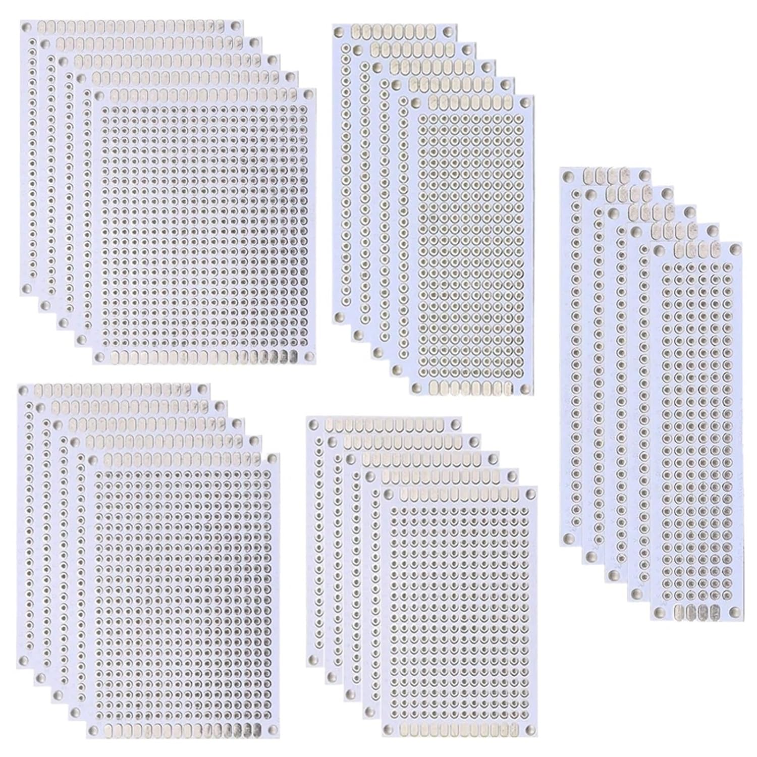5/10PCS PCB Board Prototype Board White 2x8/3x7/4x6/5x7/7x9cm Double Sided Circuit Boards for DIY Soldering Project(5PCS,White 3x7)