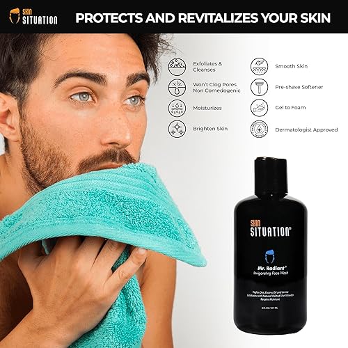 Miniatura 6 de Mr. Radiant - Jabón facial para hombres, limpiador suave diario con extractos naturales y vitamina C, combate el acné, el aceite y la suciedad,