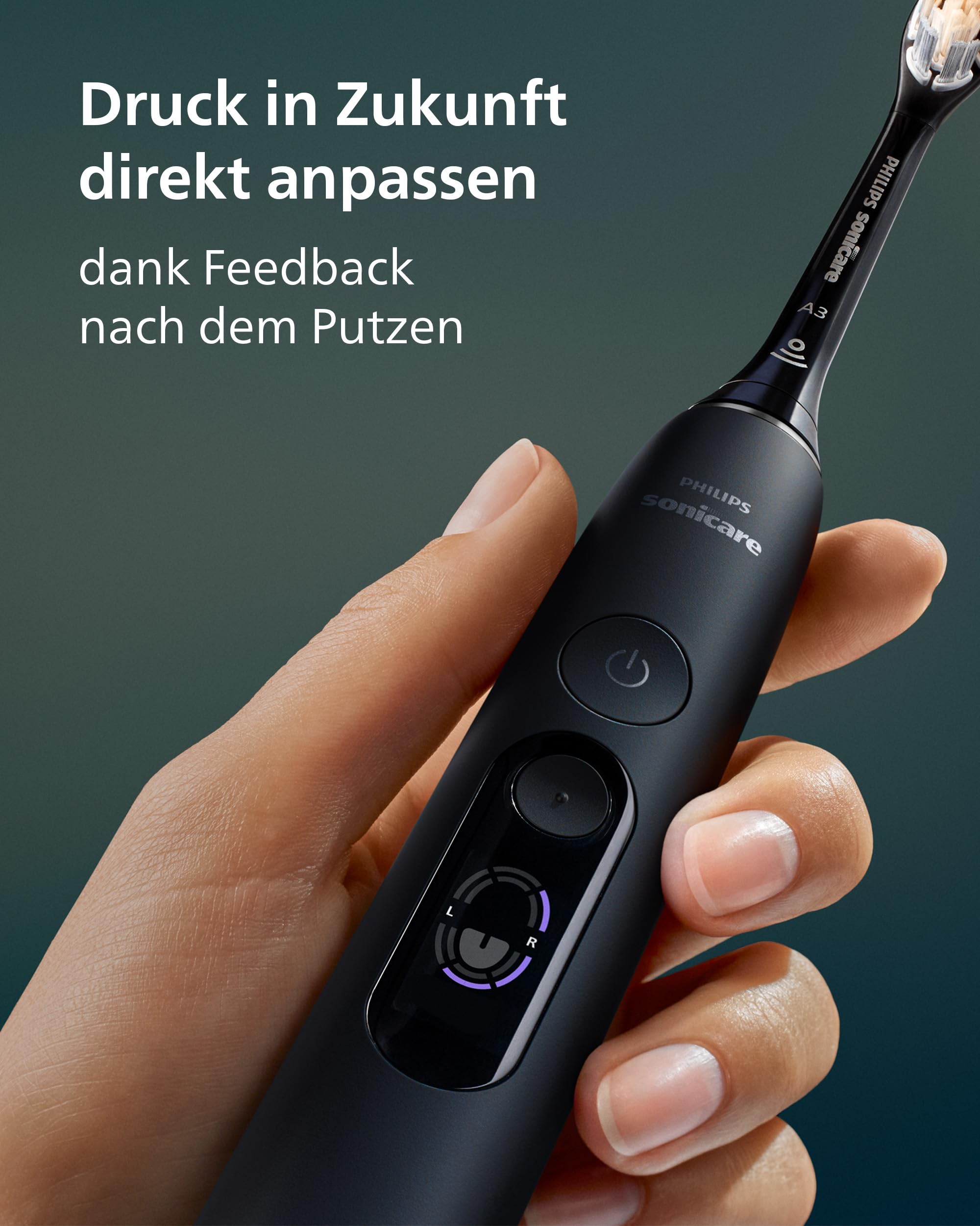 Philips Sonicare Next-Generation DiamondClean 8500 elektrische Zahnbürste - mit intelligenter Andruckkontrolle und 18 Einstellungen, Pulverweiß & Schwarz, 2er-Pack, HX8596/21