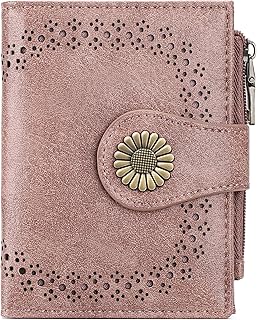 محافظ صغيرة للنساء ثنائية الطي من الجلد بخاصية حجب تقنية تحديد الهوية بموجات الراديو، محفظة صغيرة مع جيب بسوستة للعملات المعدنية من سيندفن