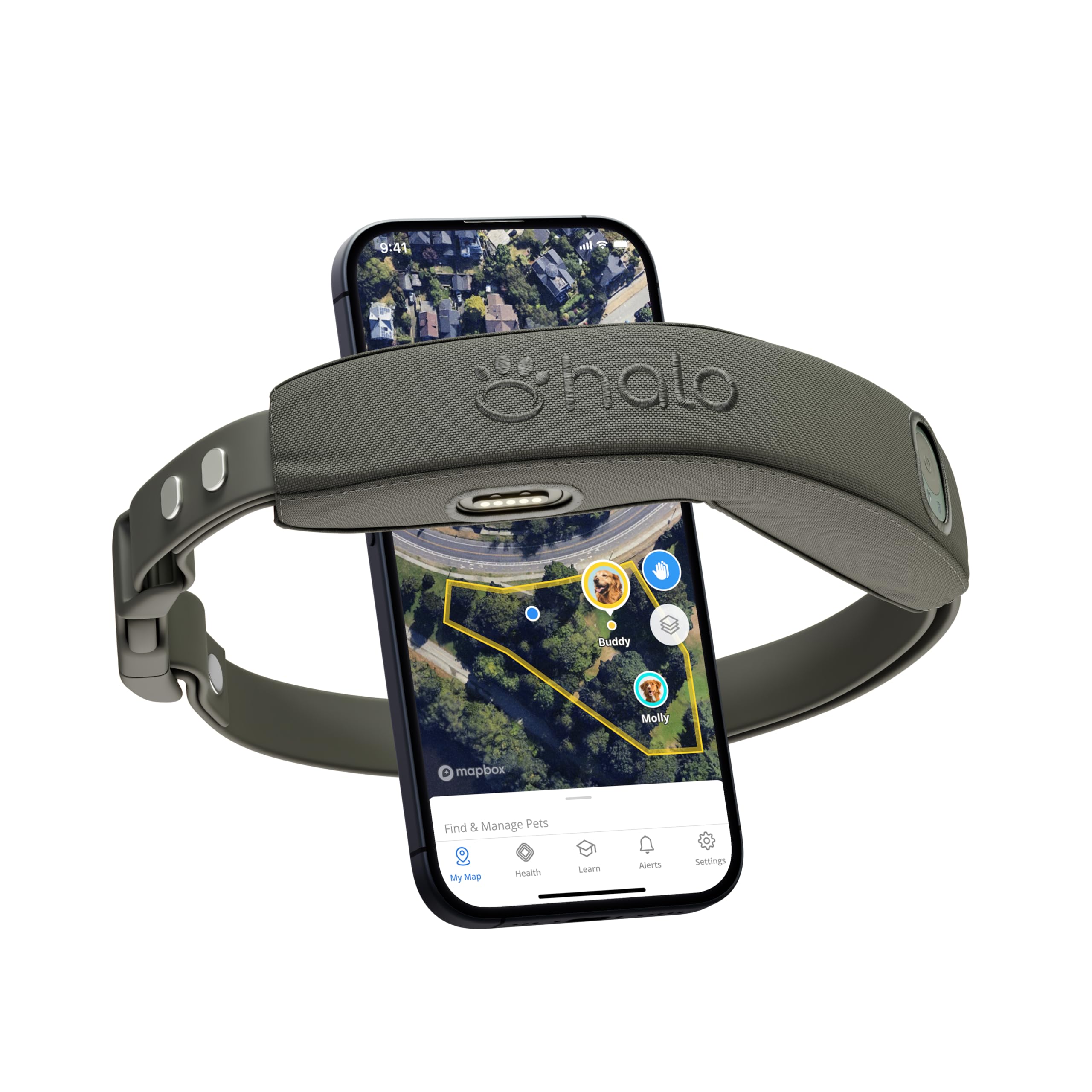 Halo Collar 4, GPS Wireless Dog Fence & Dog Training Collar with GPS Tracker, Subscription Required, Waterproof, Graphite, One Size