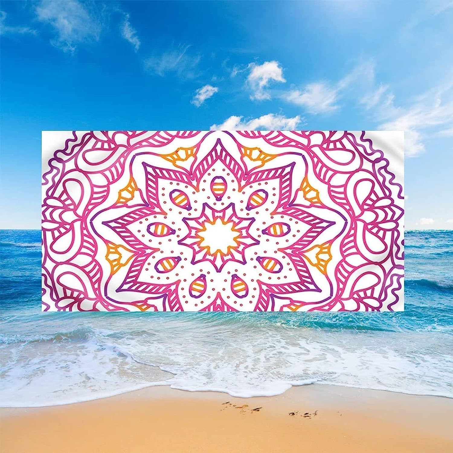 Telo Mare Microfibra Grande Bellissimi Fiori 200 X 200 Cm, 3D Telo Mare Leggero Antisabbia Per Donna Uomo, Asciugamano Microfibra Asciugatura Rapida Per Bagno, Spiaggia, Campeggio, Viaggio -2C9G-B6Y