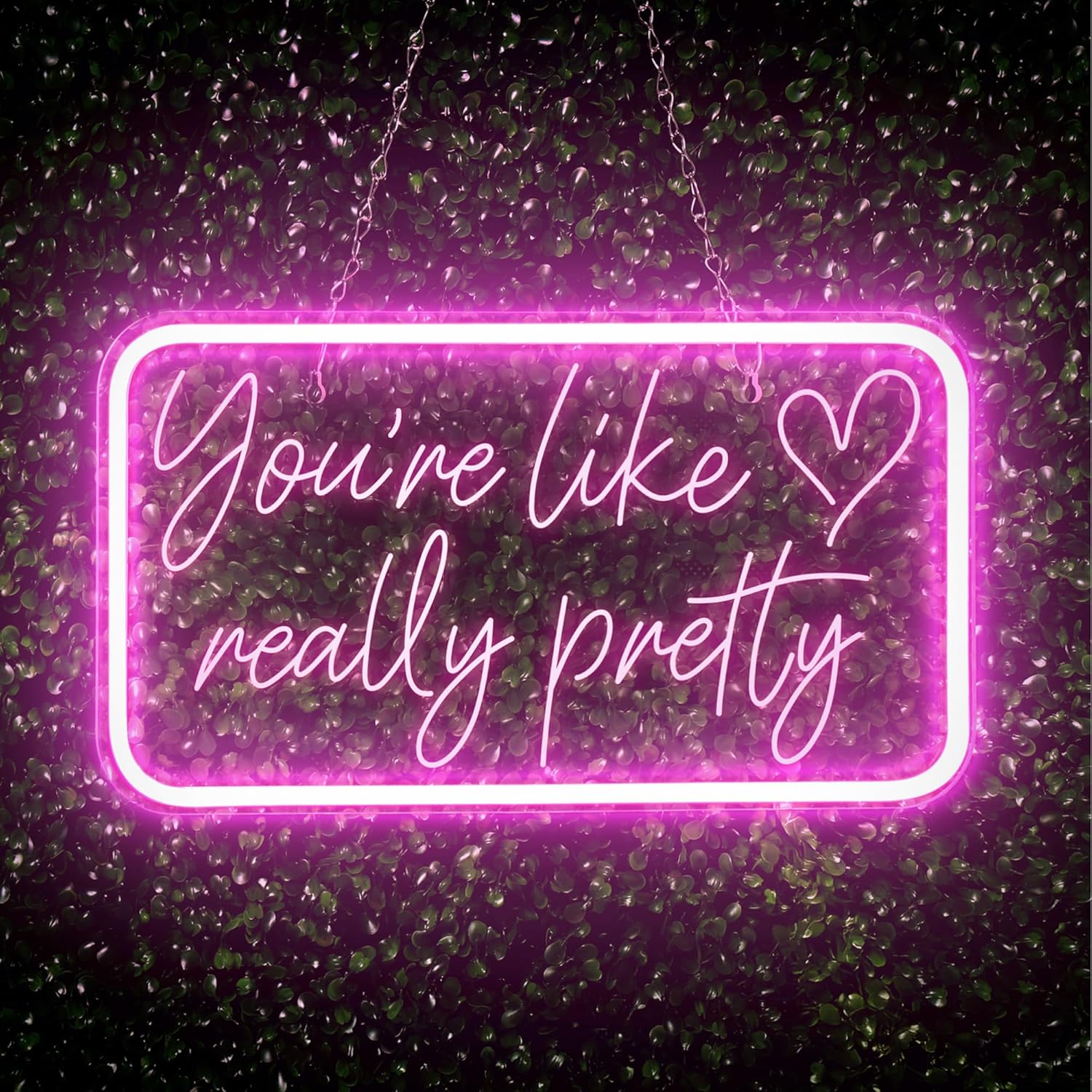 You're Like Really Pretty Neon Sign for Wall Decor, Pink LED Neon Lights Signs Neon Light Up Sign for Bedroom, Salon, Wedding Party - Best Gifts for Teen Girls