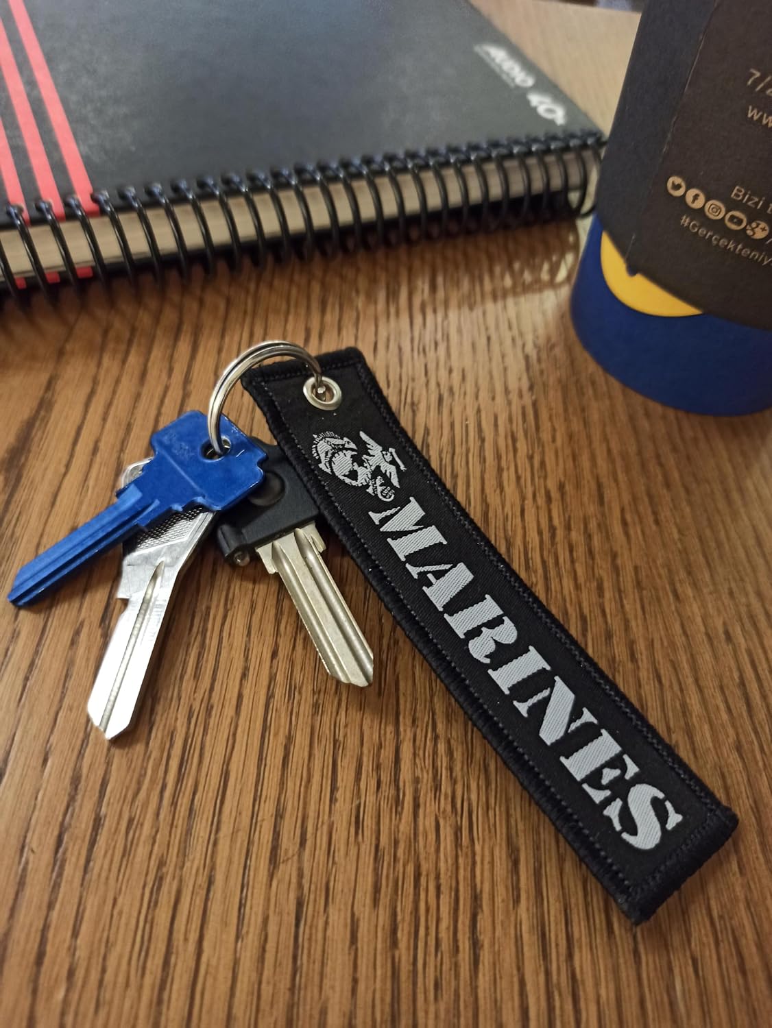 US Military And Patriotic Series Keychain Lanyard Blackout Key Tag for Auto, Motorcycle, UTV Backpack 2 Pieces Pack