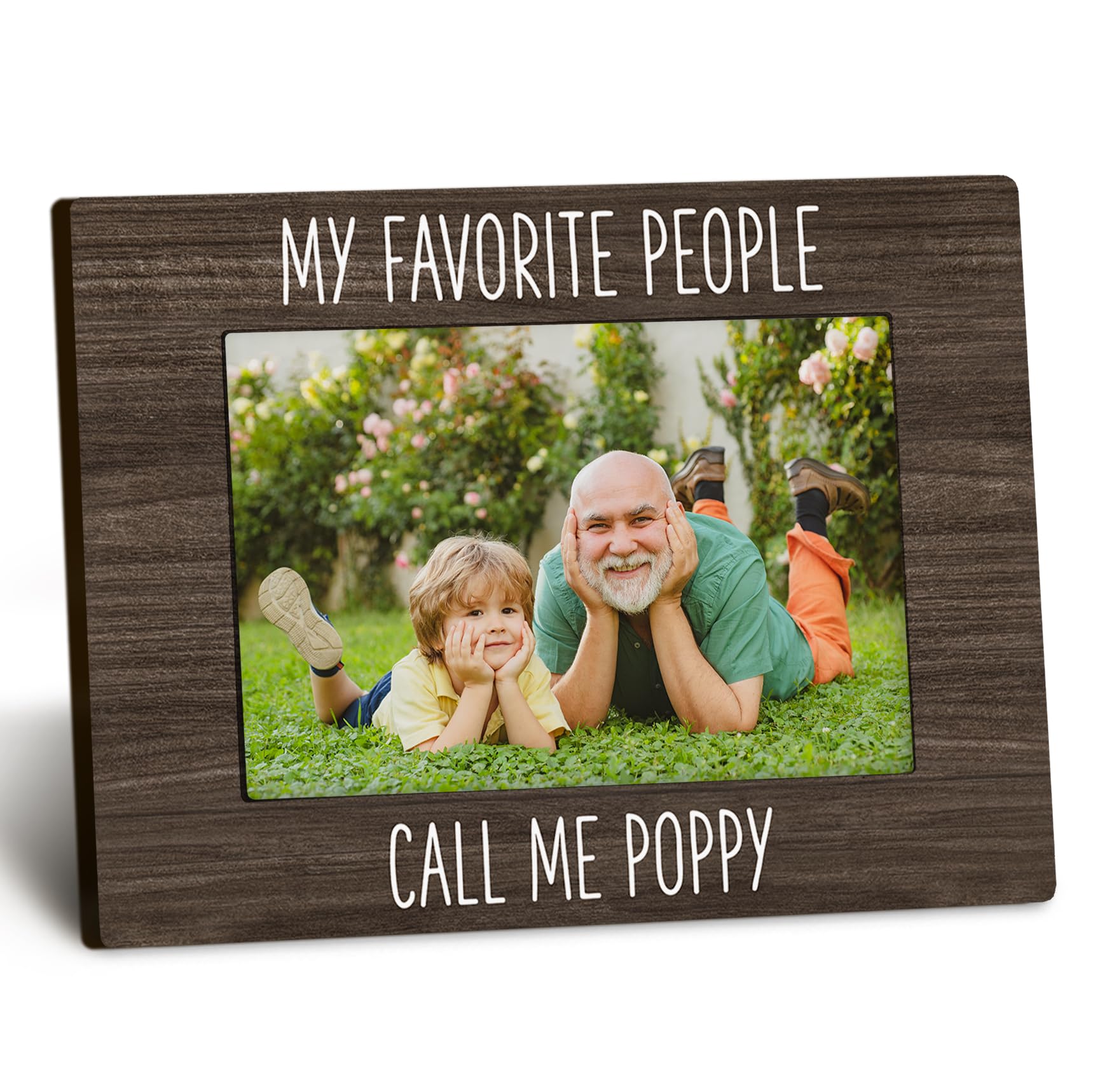 Poppy 4x6 Picture Frame, Grandfather Gifts, Grandpa Photo Frame, Grandkids Photo Frame, Gifts for Grandpa from Grandkids, My Favorite People Call Me Poppy Picture Frame for Desk Decor
