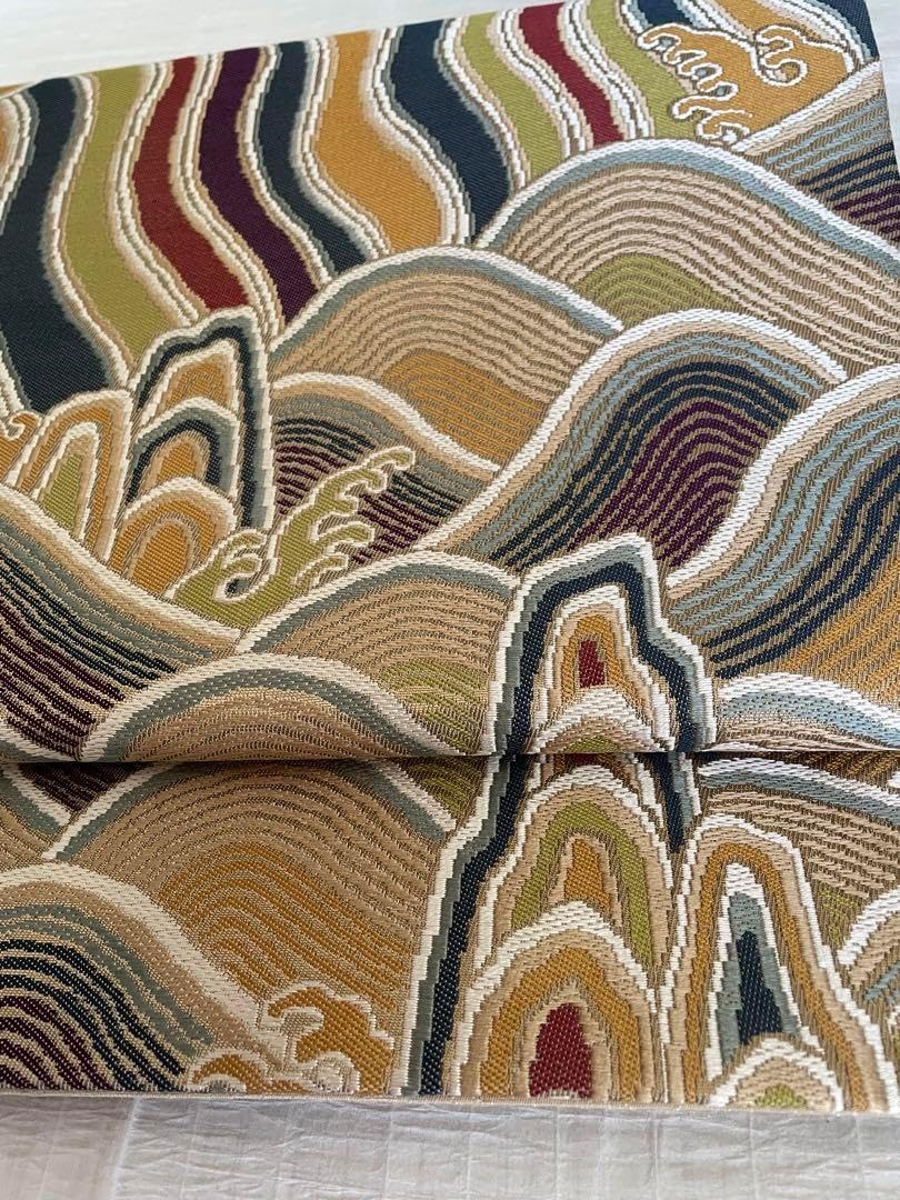 袋帯織全九蔵紋様鹿子井山田六通柄個性的