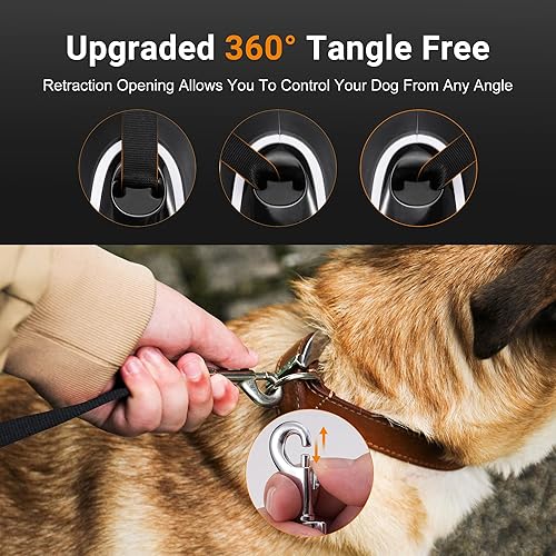 Miniatura 6 de Correa retráctil para perro, 360 sin enredos, grifo de nailon fuerte de 10 pies para mascotas, correa de paseo para perros pequeños y medianos,