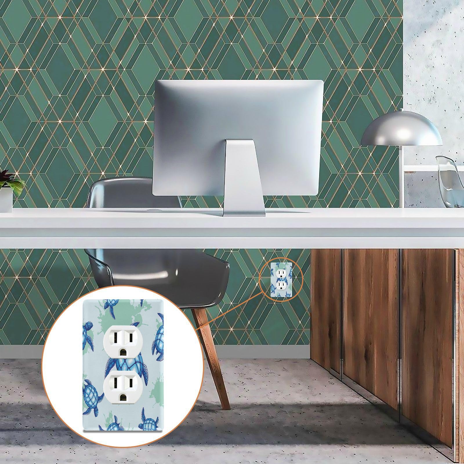 Copertura per interruttore della luce con stampa tartaruga, decorazione