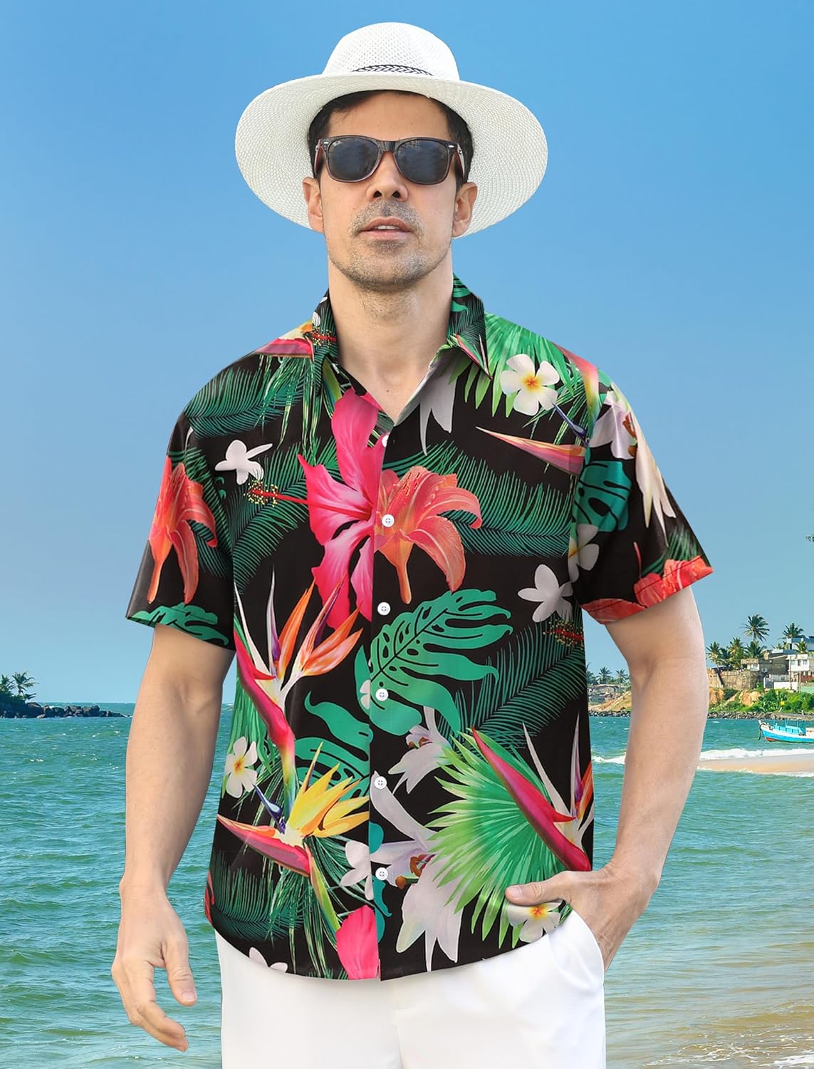 Hawaiian Shirt for Men Short Sleeve Button Down Shirt Men Casual Summer Tropical Beach Aloha Shirts Hawaii Party - Image 3