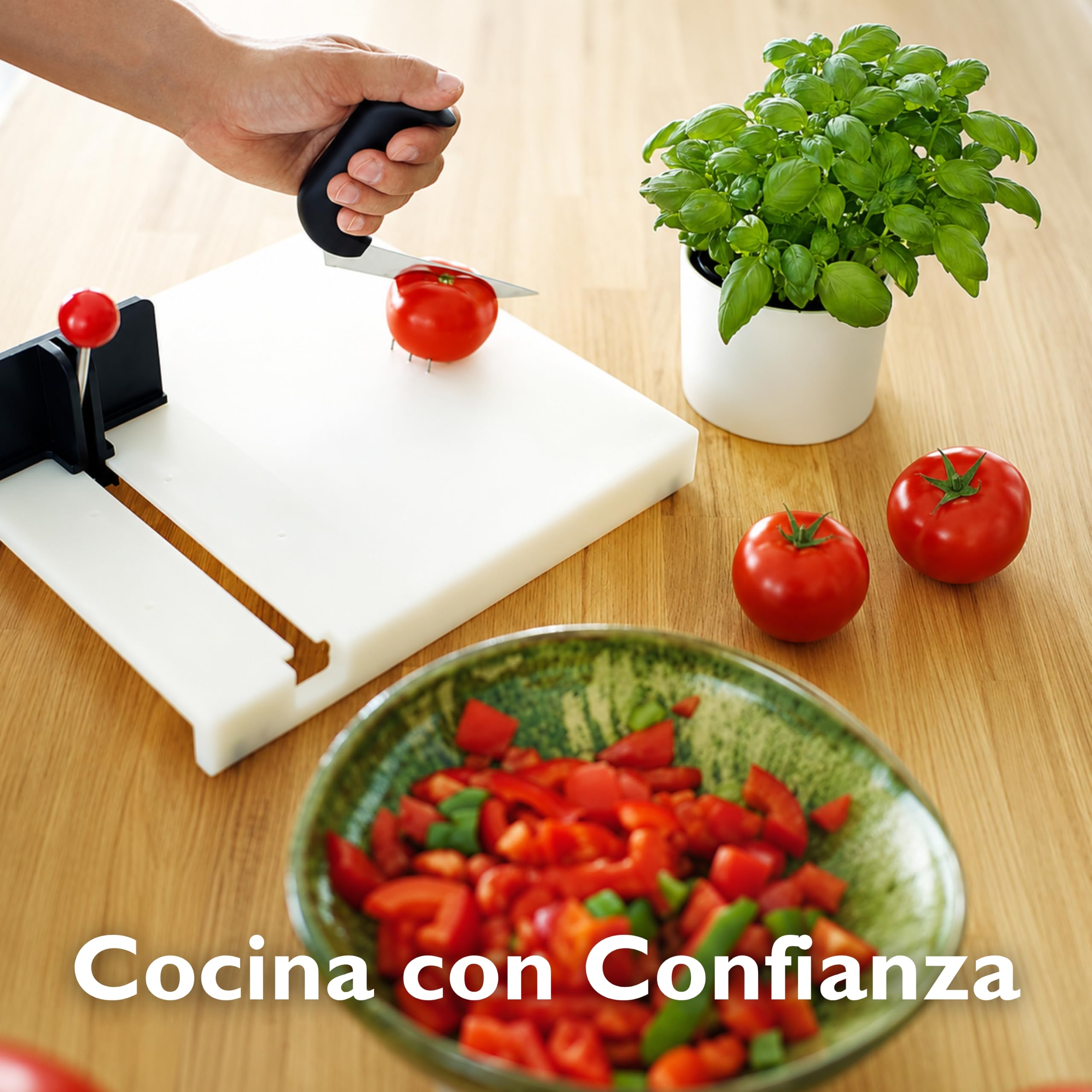 ETAC - Tabla con ayudas para cortar alimentos, multicolor