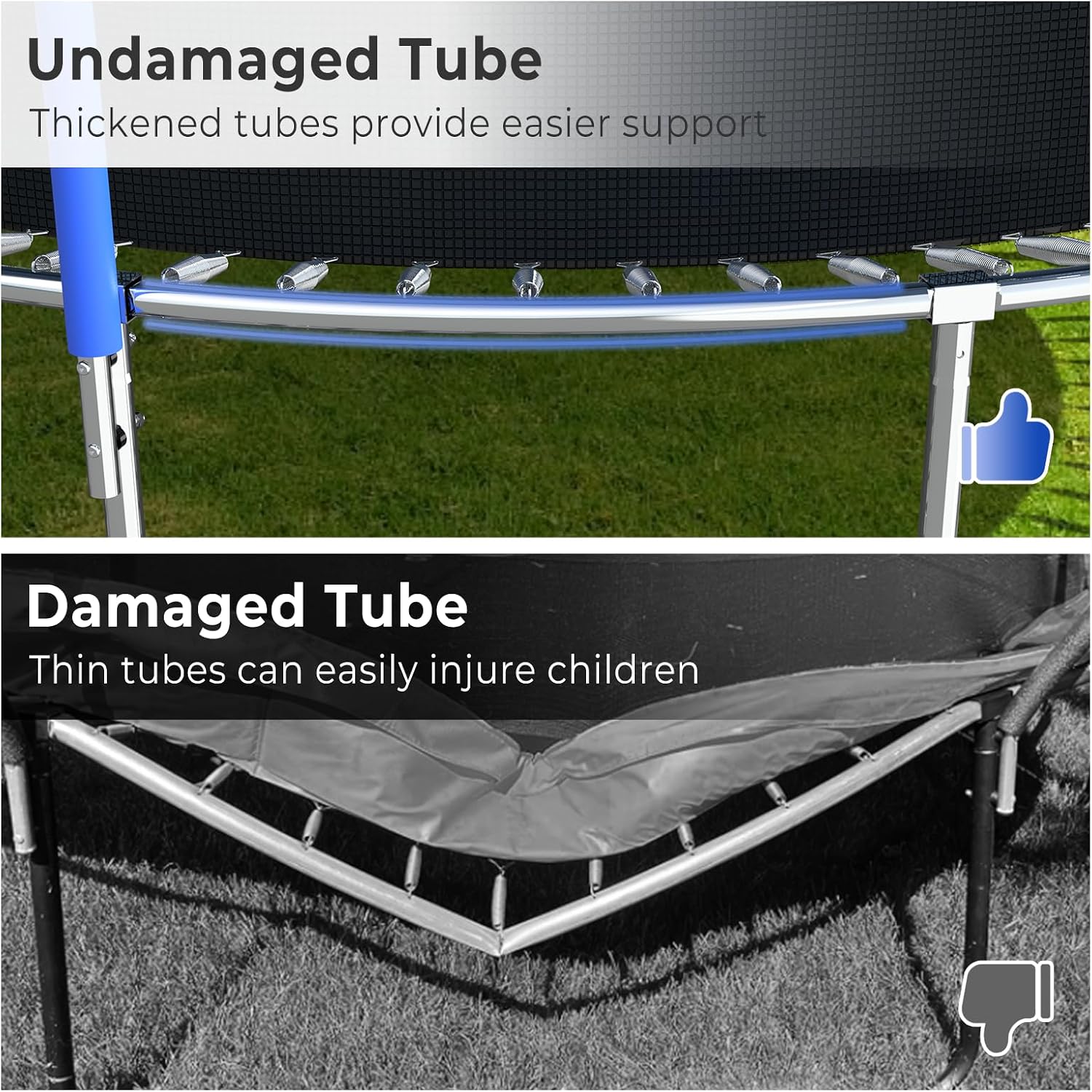 Lyromix Upgraded 16FT 15FT 14FT 12FT 10FT 8FT Trampoline Outdoor with Basketball Hoop and Net, Capacity for 4-6 Kids and Adults