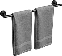 Bubxo Matte Black 24 Inch Towel Bar - Wall Mounted SUS304 Stainless Steel Towel Rack, Rustproof, Quick-Dry, Modern Bathroom Holder (26" Total)