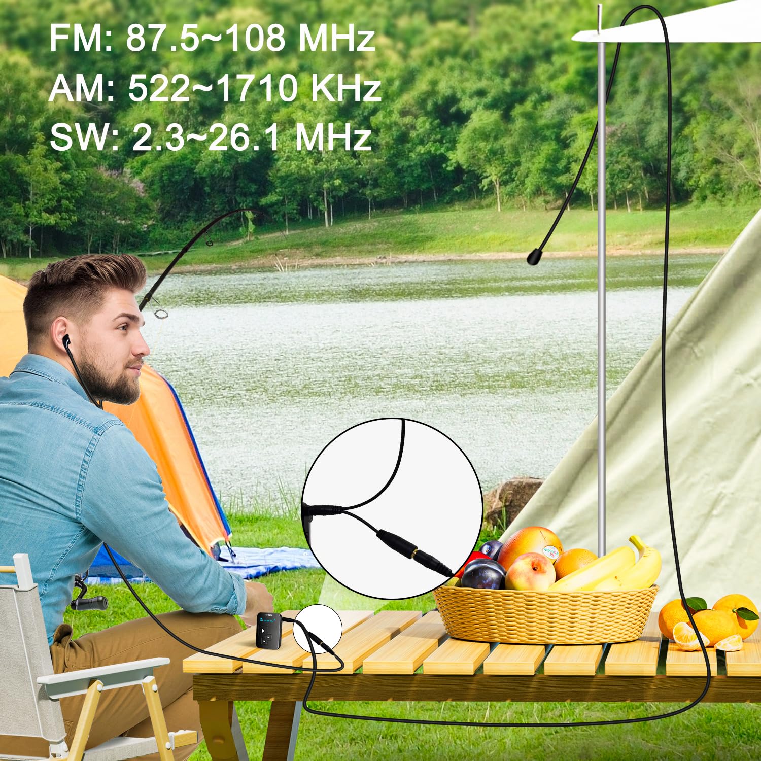 Radio AM FM SW: peso 27 gramos, tamaño del reloj, USB recargable, radio de bolsillo personal, pantalla OLED, clip, bloqueo de botón, sintonización digital, temporizador, auriculares estéreo