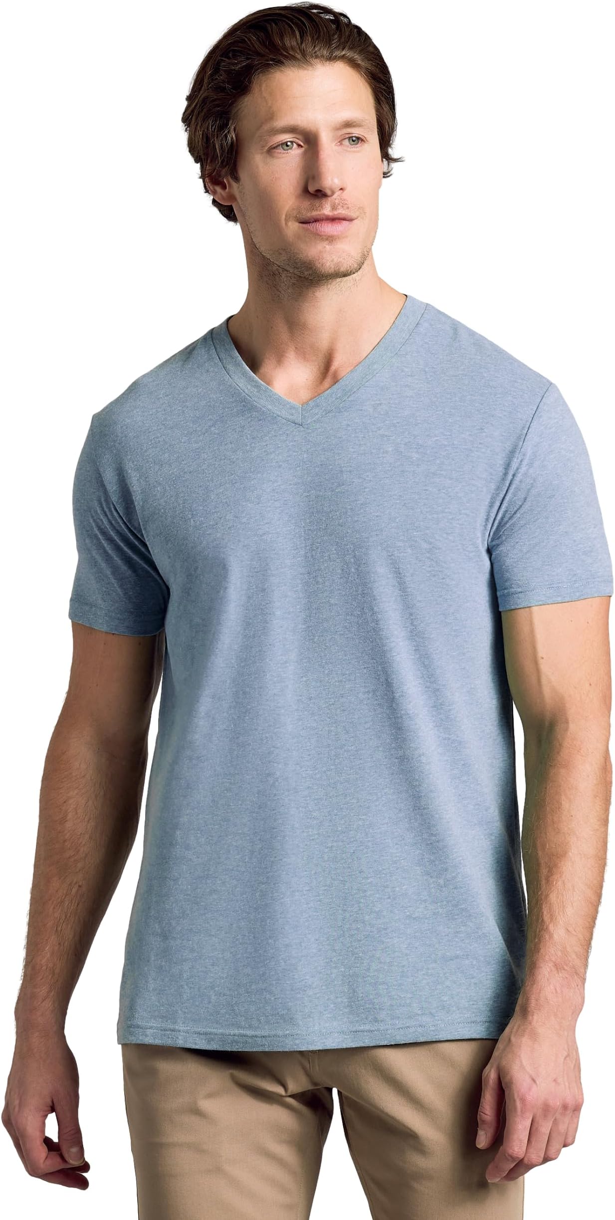 Mens V Neck T Shirts – Cotton V Neck Shirts for Men, V-Neck Mens T-Shirts and Undershirts for Men Pack/Singles