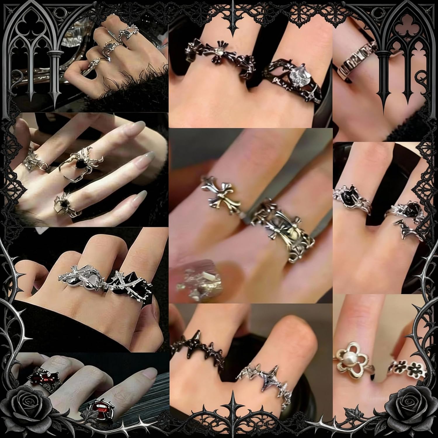 50-55 pcs Mystery Jewelry Jar for Women,Y2K Gothic Mystery Witchy Jewelry Box Gift Set(Goth Boho Mixed Punk Everyday Necklaces,Earrings, Rings,Bracelets),Exclusive Fashion Gift for Her - Image 5