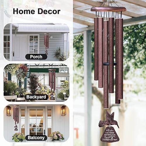 Miniatura 5 de Campanillas de viento de condolencias para tono profundo exterior, conmemorativo por la pérdida de un ser querido, recuerdo de condolencia por