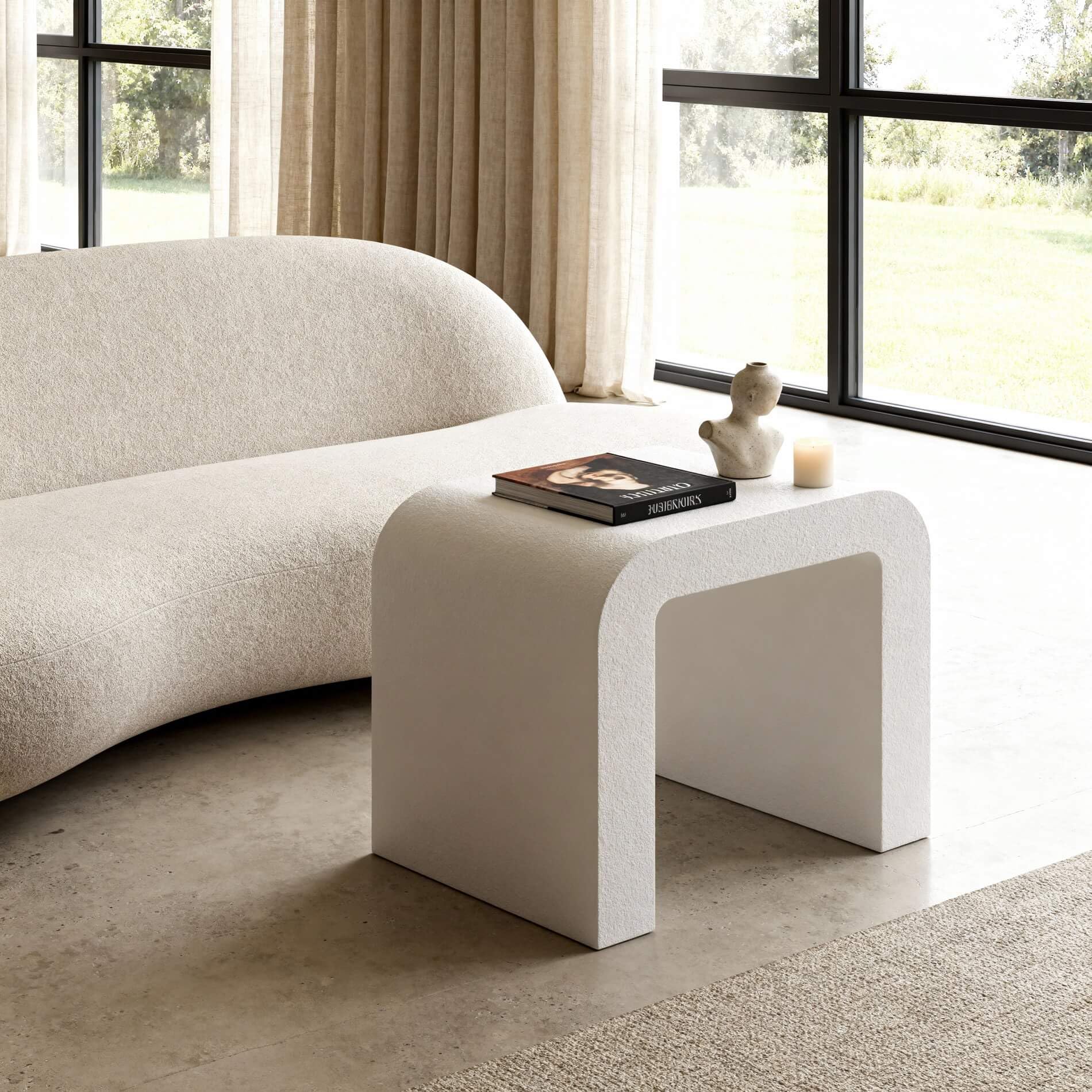 Rebecca Mobili Mesa de Centro, Mesa Decorativa para Salón, Blanca en MDF, Diseño Moderno – Medidas AxANxFON: 45 x 40 x 30 cm – Art. RE7274